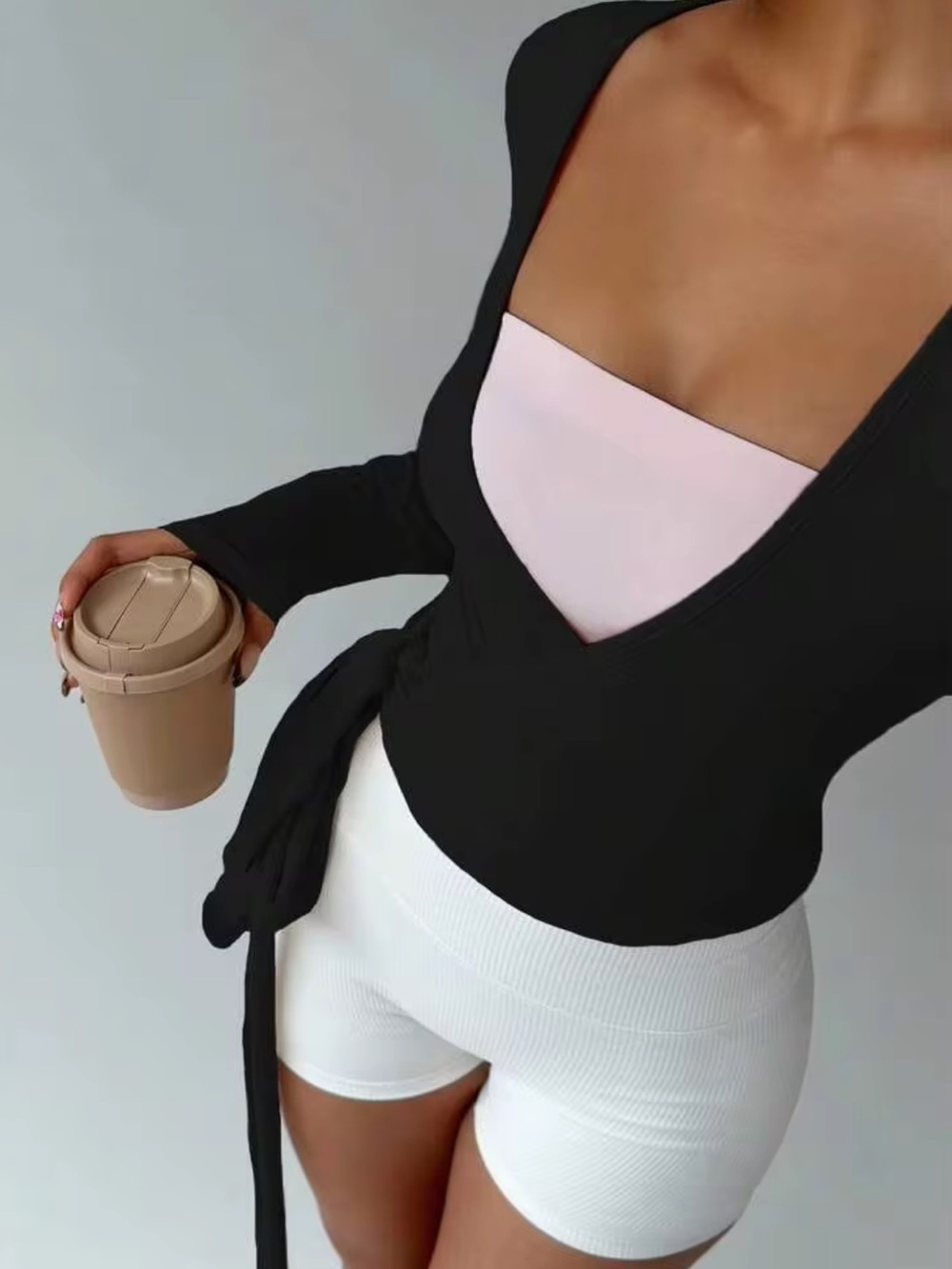 New Black Wrap Coverup Top size SMALL